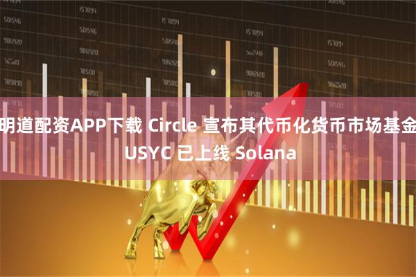 明道配资APP下载 Circle 宣布其代币化货币市场基金 USYC 已上线 Solana